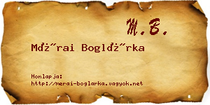 Mérai Boglárka névjegykártya